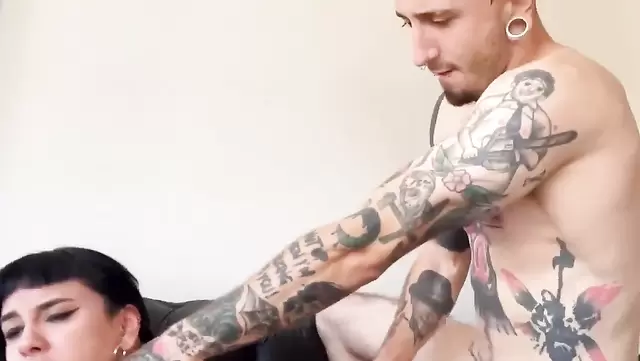 Handsome guy with tattoos fucks his Argentinean girlfriend in love